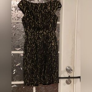 Byron Lars Black Lace Dress with Gold Zipper